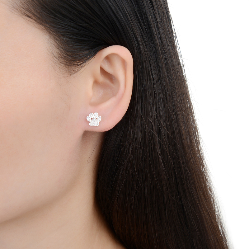 Arete Huella Perro - Plata - Imagen 2
