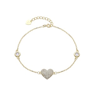 Pulsera Corazón Dorado - Plata
