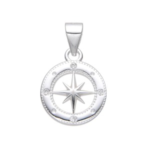 Dije Brújula y Estrella - Plata