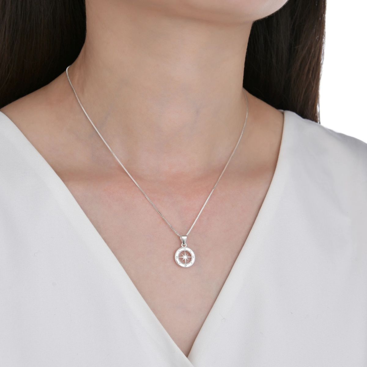 Dije Brújula y Estrella - Plata - Imagen 2