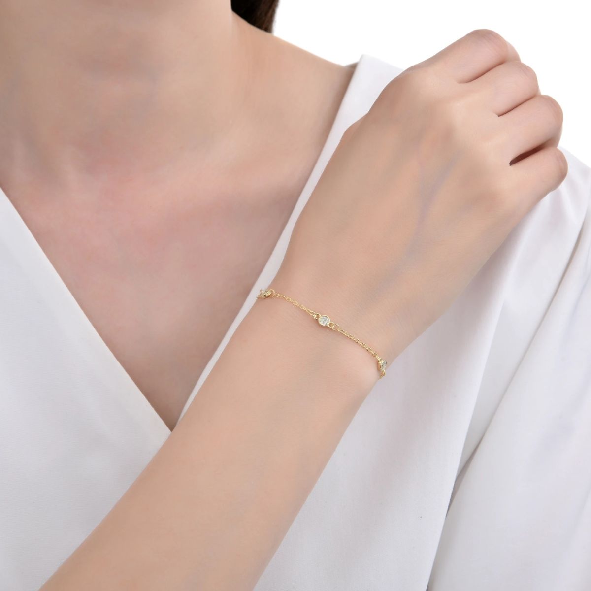 Pulsera Punto De Luz Dorado - Plata - Imagen 2