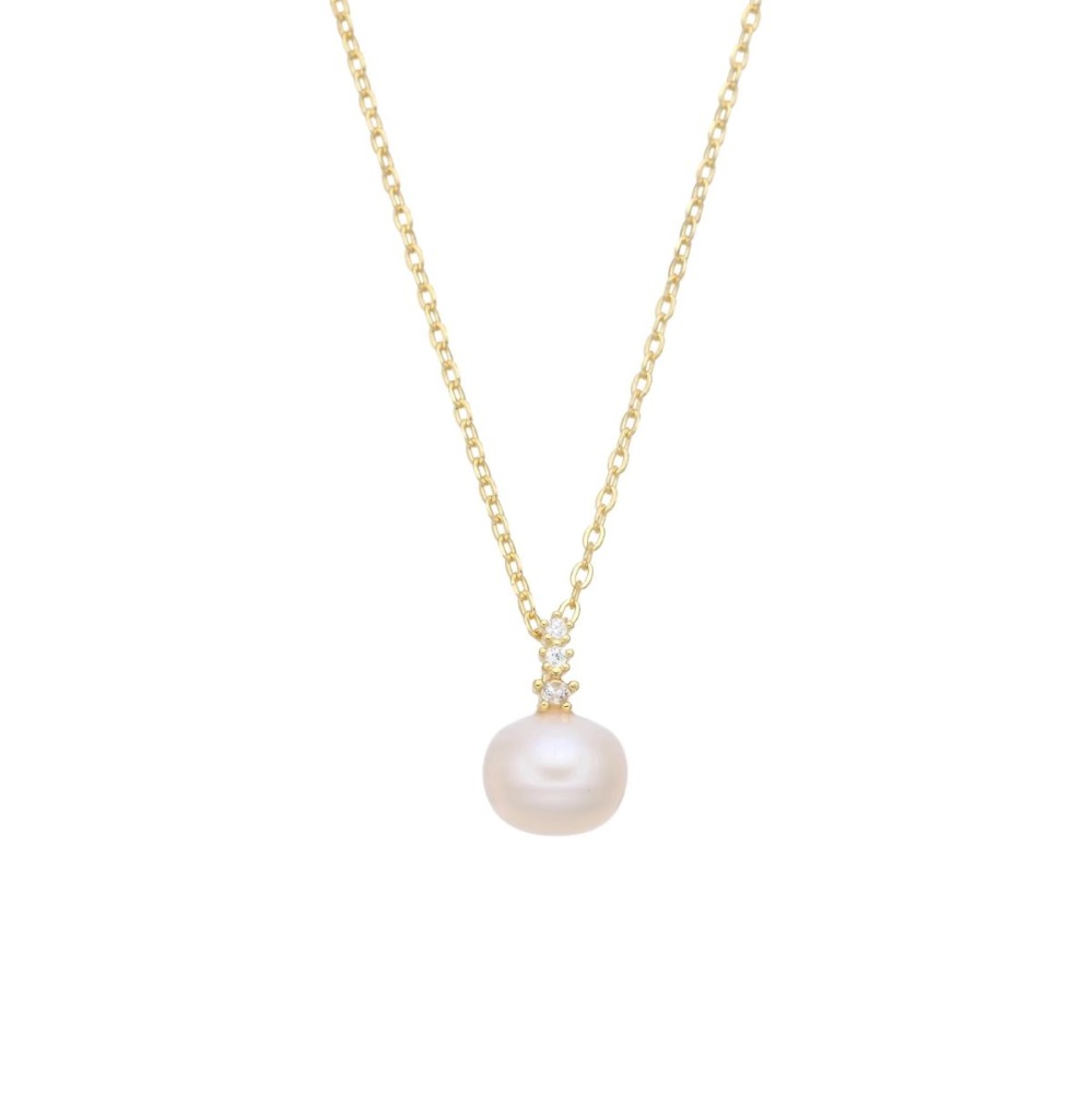 Collar Perla Dorado - Plata