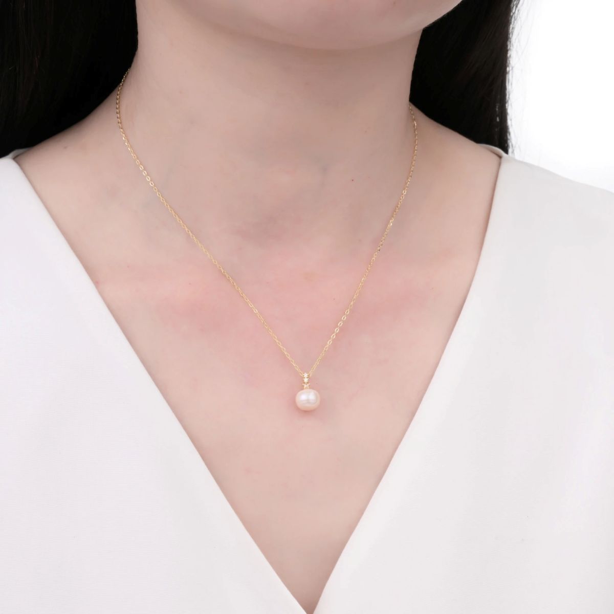 Collar Perla Dorado - Plata - Imagen 2