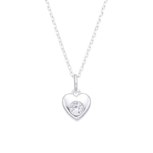 Collar Corazón Brillo - Plata