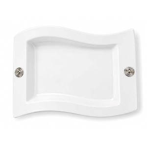 Fuente Rectangular Ondulada 32 x 22cm - Cerámica/Plata