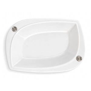 Fuente Rectangular Curva 25 x 17cm - Cerámica/Plata