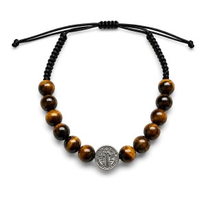 Pulsera San Benito Ojo de Tigre - Hilo y Plata
