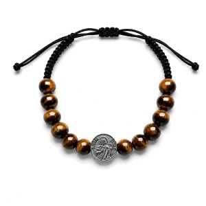 Pulsera San Judas Ojo de Tigre - Hilo y Plata