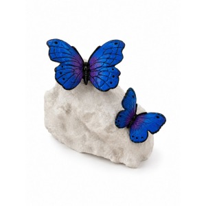 Mariposa Madre e Hijo sobre Piedra de Huamanga - Resina