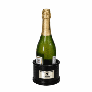 Base Botella con Placa - Plaqué/Madera