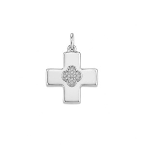 Dije Cruz con Brillos - Plata