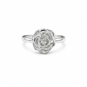 Anillo Rosa Talla 6 - Plata