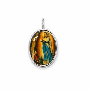 Dije Virgen de Lourdes - Plata/Resina