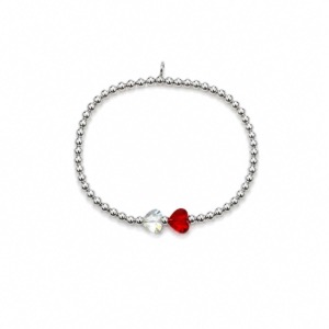 Pulsera Corazón Dúo - Plata