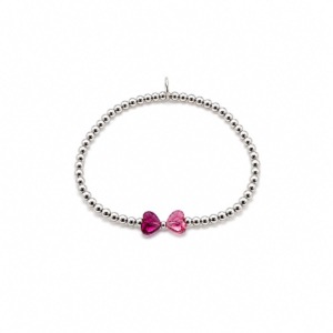 Pulsera Corazón Dúo - Plata