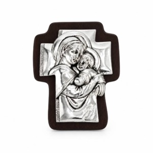 Cruz Virgen y Niño - Madera/Plaqué