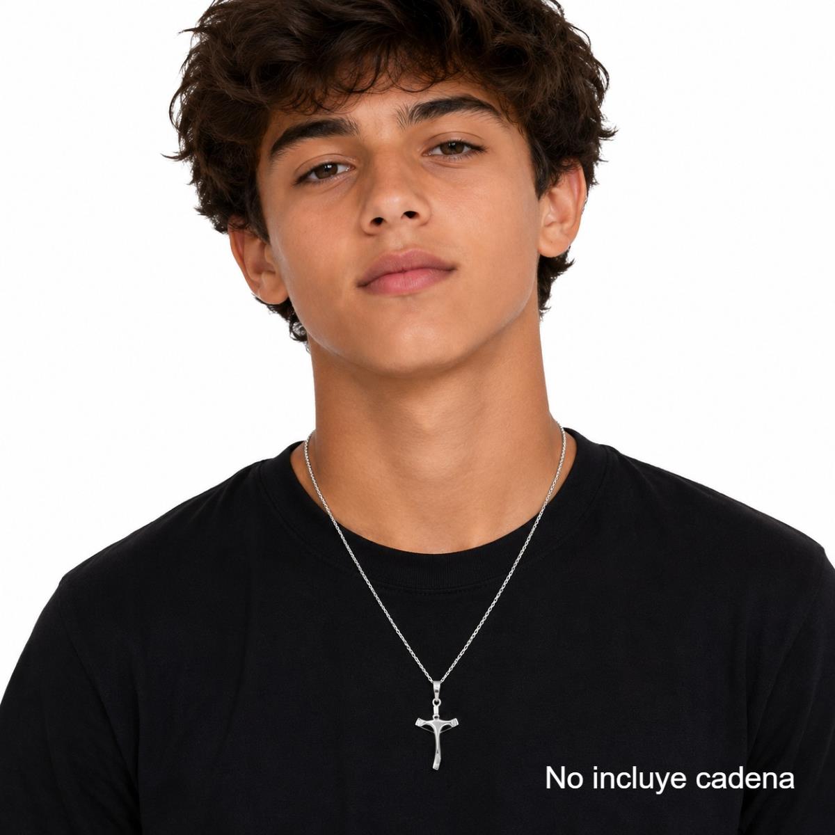 Dije Cruz Cristo Chico - Plata - Imagen 2