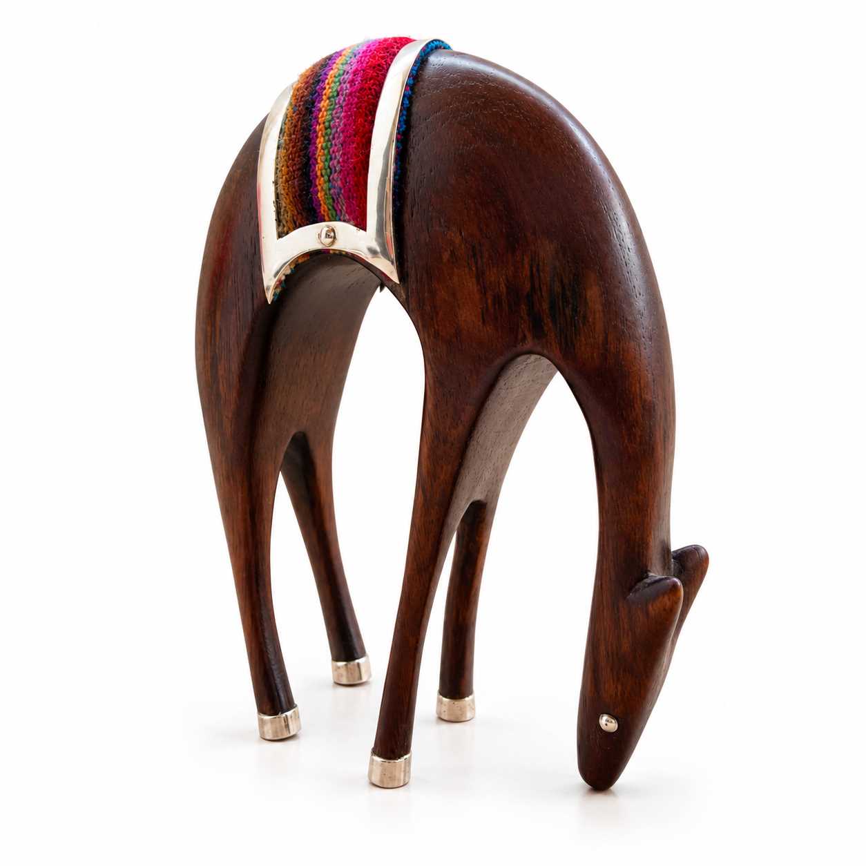 Vicuña Madre/Cría - Plata/Madera - Imagen 3