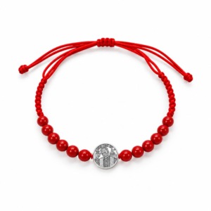 Pulsera Papa León XIV - Hilo y Plata